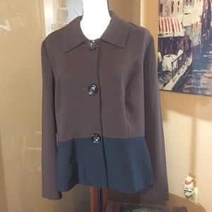Kim Rogers Color Block Big button Boxy blazer